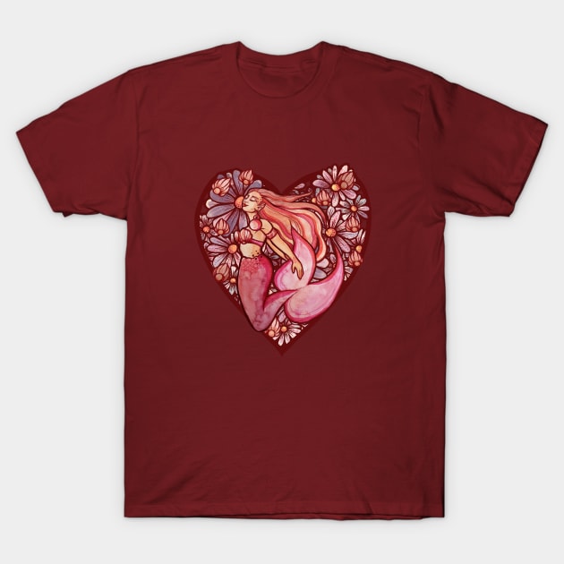 Mermaid Heart T-Shirt by bubbsnugg